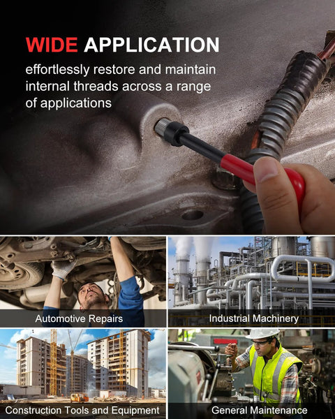 M14x1.5 Thread Repair Kit With Helicoil Inserts Tap Break-Off Tool HSS Drill Bit used in automotive and industrial applications.