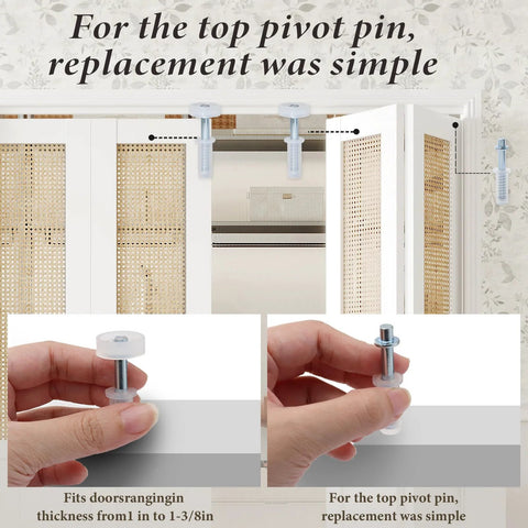 8 Piece Bi Fold Door Top Roller Guide Wheel With Spring Loaded Pivot Hardware Kit installation on folding door