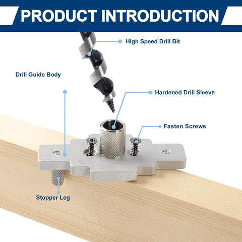 Self Centering Floating Shelf Dowel Jig Kit With Half Inch By Nine Inch Drill Bit For Hidden Bracket Install
