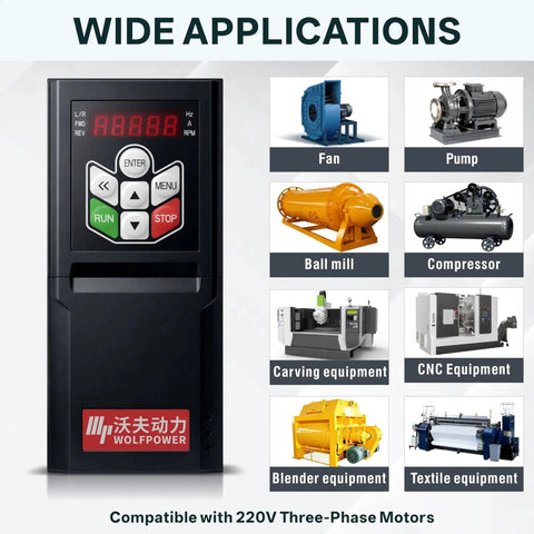 VFD Variable Frequency Drive 220V For Single Phase Or Three Phase Input With Three Phase Output wide applications