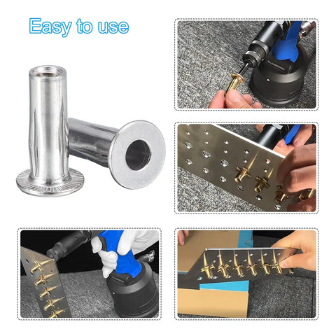 Multi Grip Rivet Nuts 1/4 20 Thread 12 Pieces Pre Bulbed Shank Flat Head Stainless Steel Insert Nuts in use for mounting