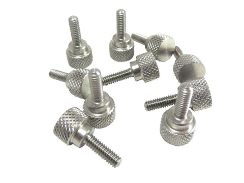 Diamond Knurled Thumb Screws 8-32 By One Half Inch 303 Stainless Steel With Shoulders Right Hand Threads Flat Tip Uncoated Set Of 10