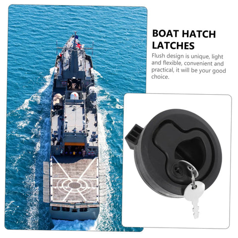 LIFKOME 4-pack boat hatch latch set with round marine-grade flush pulls and keys