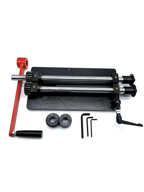 Heavy Duty 12 Inch Throat Bead Roller For Metal Fabrication, Built From 9/16 Inch Solid Steel Plate, shown with die sets and tools
