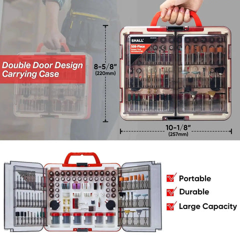 Ultimate 508 Piece Rotary Tool Accessories Kit With Durable Carrying Case for Sanding Cutting Grinding Drilling Carving Engraving