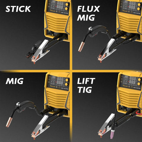 4 In 1 MIG Welder 180A Multiprocess Kit Gas MIG Flux MIG Stick Lift TIG With Torch 110V 220V Welding Machine For Home Garage DIY Projects
