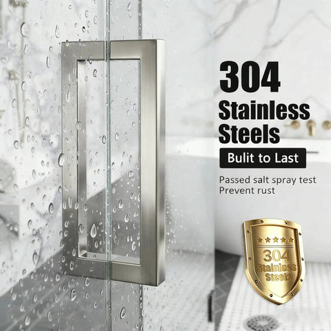 8 Inch Brushed Nickel Square Shower Door Handle Back To Back Replacement For Frameless Glass Doors 304 Stainless Steel
