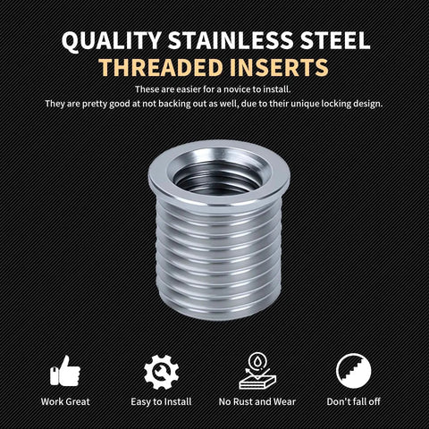 Close-up of a stainless steel insert from Stainless Steel M7x1.0 Thread Repair Kit With Inserts, Drill, Tap, Counterbore And Installation Driver, 10 Pieces, Beefs Up Stripped Threads With Durable, Reusable Internal Threads In Metal.