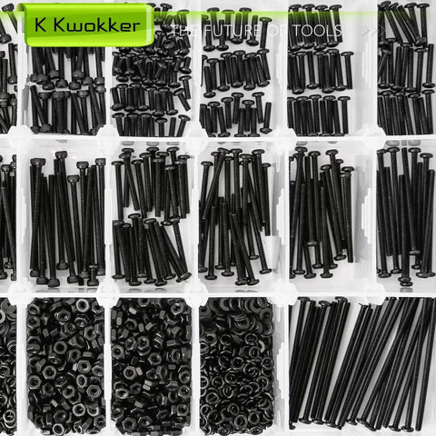M2 Screw Kit 4mm To 40mm Assortment With Nuts Bolts Washers Lock Washers 2060Pcs Zinc Plated Socket Head And Button Head Screws
