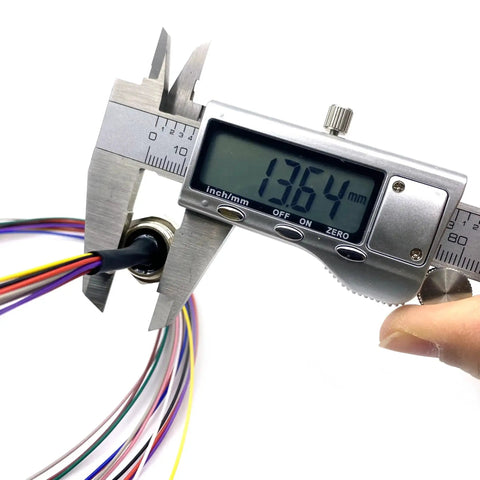 Caliper measuring M12 12 Pin A Coded Male Connector Cable IP67 Waterproof Back Mount Unshielded Straight Aviation Socket Sensor Receptacle