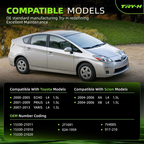 Silver car compatible with VVT Oil Control Solenoid Replacement For Toyota Echo Prius Yaris And Scion Xa Xb 1.5L L4 Fits 2000 2013