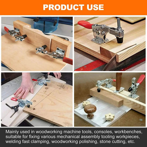 Heavy Duty 10 Pack Toggle Clamps For Woodworking And Welding With Quick Release Horizontal Hold Down Clamps in use for projects