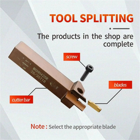 Built To Last Grooving Turning Tool For CNC Lathe With End Face Groove Cutter And Spring Steel MGMN400 Insert shown with screw and blade