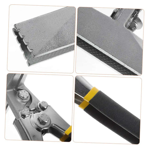 Close-up of Metal Bending Pliers Duckbill Tool with non-slip jaws for seaming and flattening sheet metal in DIY projects.