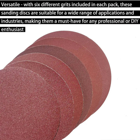 Premium 60 Pack 6 Inch PSA Sanding Discs Set With 10 Each Of 80 100 120 180 240 400 Grit For DA Sander Self Adhesive Backing