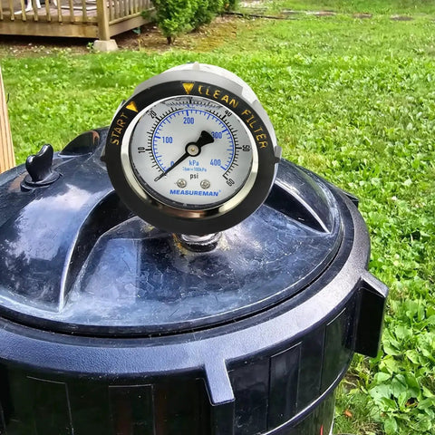 Pro-Grade Pool Filter Pressure Gauge Replacement 0-60 PSI with 2 Inch Dial Bottom Mount 1/4 NPT Stainless Steel Oil Filled Waterproof