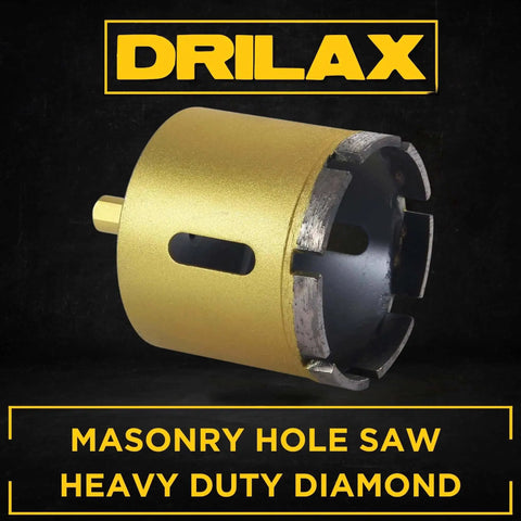 Two Inch Diamond Masonry Hole Saw For Concrete Brick And Stone Pro Grade Durable Heavy Duty Dry Core Drill Bit With Three Eighths Inch Shank Deep Cut For Clean Holes In Concrete Brick Stone Granite Marble And More By Drilax