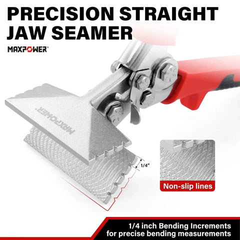 Sheet Metal Hand Seamer Pro Grade With 3 Inch And 6 Inch Jaws Ergonomic Handle 2 Pack Bending Tools For Narrow Spaces Precision One Quarter Inch Increments Anti Skid Jaw Surface Durable Steel Construction For Flattening And Stitching