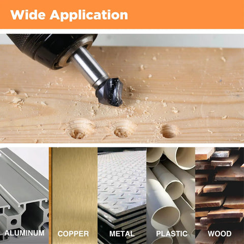 Pro Grade Countersink Drill Bit Set 5 Piece M2 High Speed Steel With 82 Degree Countersink drilling wood