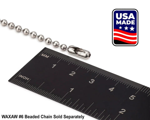 100 Pack No 6 Stainless Steel Chain Connectors For Beaded Ball Chain 3.2 mm USA Made next to ruler