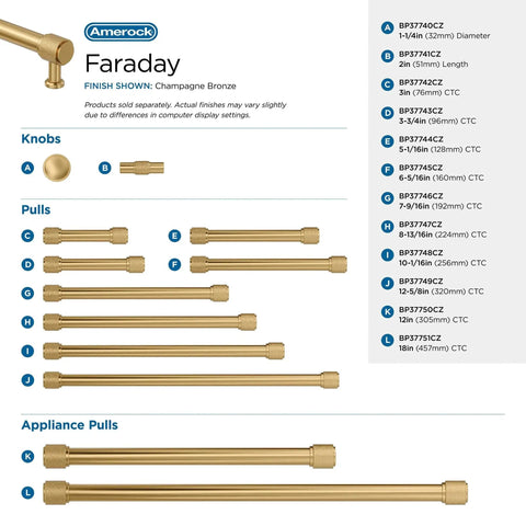 Faraday Champagne Bronze Cabinet Pull Twelve and Five Eighths Inch Center to Center Thirteen and Seven Sixteen Inch Overall Length Traditional Style Hardware for Cabinets Drawers and Furniture Model BP37749CZ chart