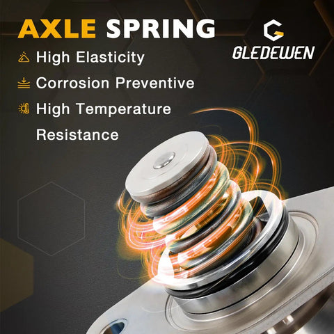 Axle spring with high elasticity, corrosion resistance, and high temperature resistance features by Gledewen.