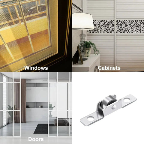 36 Pack Three Eighths Inch Metal Sliding Window Rollers With Universal Metal Axles For Windows Cabinets And Doors displayed
