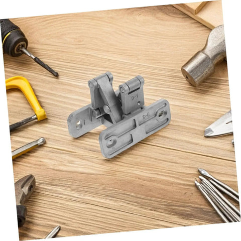 Heavy Duty Stainless Steel Invisible Door Hinges for Indoor and Outdoor Use Concealed Design on wooden surface with tools