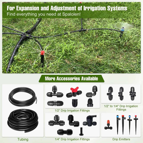 30-pack quick-connect 1/4 inch drip irrigation coupling connectors with universal straight fittings in black plastic