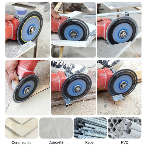 Versatile 3 Pack 4.5 Inch Diamond Multi Purpose Saw Blades For Angle Grinder cutting various materials like tile and metal