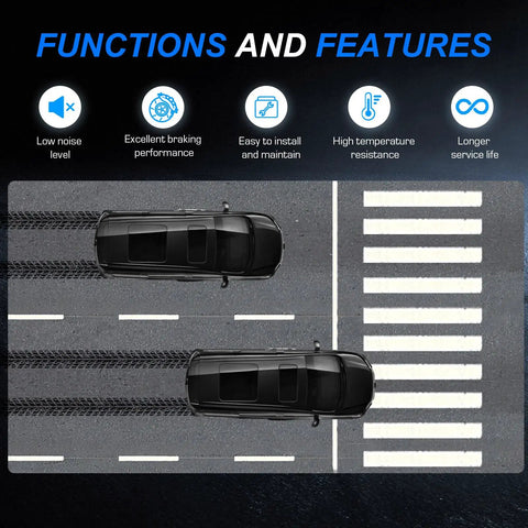 ILONPA rear ceramic disc brake pads set, 4 pcs with hardware, for GM Silverado/Sierra/Tahoe and Cadillac DeVille/DTS