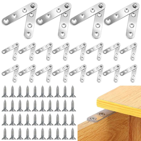360 Degree Pivot Hidden Door Hinges Set, 304 Stainless Steel Concealed Hinges For Cabinets And Bookcases, rustproof with screws