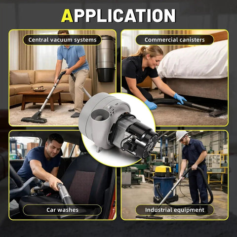 Replacement 240V Vacuum Motor For AirVac AstroVac Beam And CanaVac Central Vacuum Systems with applications shown