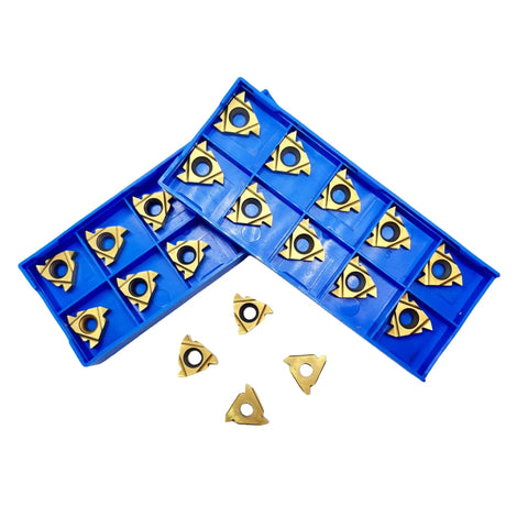 Pro Grade 60 Degree Threading Inserts Set For CNC Lathe, Universal 16ER AG60 And 16IR AG60 Carbide Cutting Inserts, 20 Pieces