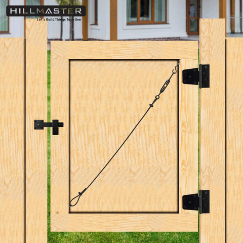 Sturdy Six Inch Farm Flip Fence Gate Latch And Barn Door Lock Flip Latch Hardware in Matte Black on wooden gate