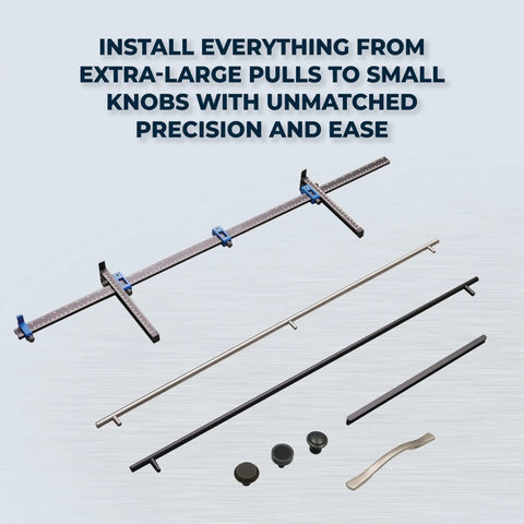 Cabinet Hardware Jig Pro XL Flexible Full Length To Compact Setup For Wide Pulls Or Knob Mounts Pro Grade Accuracy