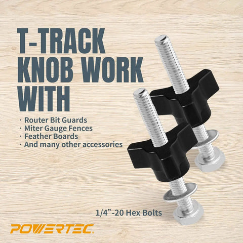 All-In-One T Track Knob Kit With Hold Down Clamps For Woodworking Jigs And Fixtures Includes Two Hold Down Clamps
