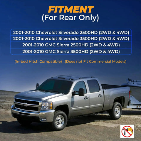 Rear TORQUE airbag suspension kit for 2001–2010 Chevrolet Silverado 2500HD/3500HD and GMC Sierra 2500HD/3500HD, 5000-lb capacity