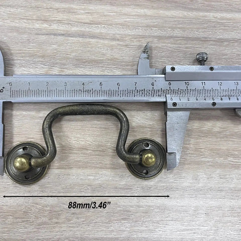 Antique Bronze Bail Pull Handles 10Pcs Cabinet Pulls For Wardrobe Dresser Cupboard And Drawer Decor Knobs with 88mm length on caliper