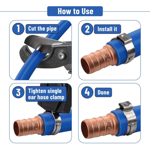 How to use Cinch Clamp Rings Three Quarter Inch Stainless Steel 50 Pack Premium Quality PEX Cinch Clamps installation steps