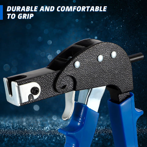 Close-up of a metal wall anchor gun from the Expansion Screw Petal Nut And Metal Setting Tool Set With 46 Pieces.