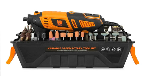 Powerful 1.3 Amp Variable Speed Rotary Tool With Steady Grip Handle 8000 To 35000 RPM 190 Piece Accessory Kit on case