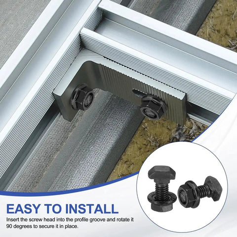 Beefy M5x12mm T Slot Bolts 16 Pack Drop In Hammer Head With Hex Flange Nuts installed on 20 Series Aluminum Extrusion Profiles