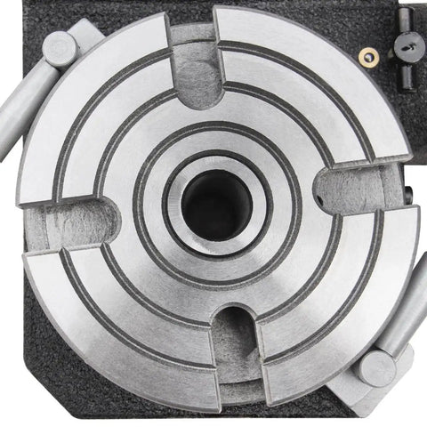 Top view of 4 Inch Rotary Milling Table With Dividing Plates For Precision Indexing And Milling, Horizontal And Vertical Setup