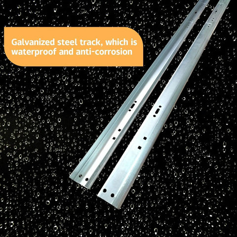 Garage Door Vertical Track Replacement Kit In Galvanized Steel Left And Right Rails For 2 Inch Light Commercial Side Tracks