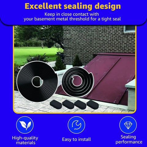 Basement Door Weatherstripping Replacement Kit Compatible With Bilco Doors Includes 1 U Shaped Gasket 1 Bulb Trim Gasket 4 Cap Seal Pads
