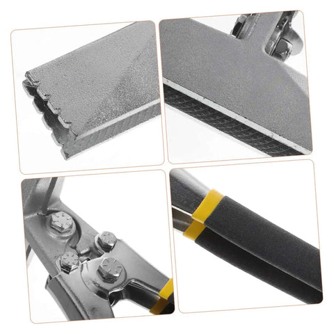 Close-up of Metal Bending Pliers For Keel And Flat Plate Jaws Offset Bender With Heat Treated Chrome Vanadium Non Slip Grips
