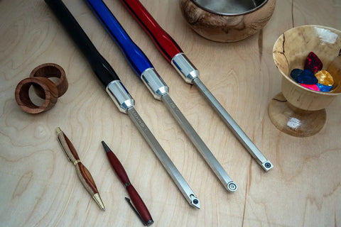 3 Carbide Wood Turning Tools Set With Rougher Finisher Detailer And 12 Inch Color Coded Solid Aluminum Lathe Tool Handles USA Made