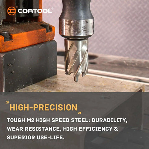 Annular Cutter For Mag Drill Press 1 Inch Cutting Diameter With Pilot Pin Weldon Shank CNC machined in metal drill