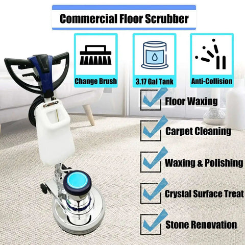 Beast Mode Commercial Floor Cleaning Machine With 18 Inch Head, Heavy Duty Industrial Scrubber and Polisher, shown on carpet